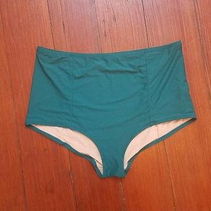 Teal JCrew High-Waisted Bikini Bottoms